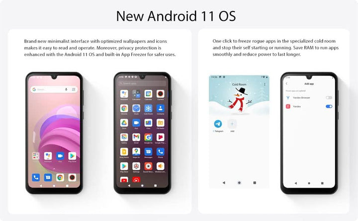 OSCAL C20 PRO Android 11 4G Smartphone Ohne Vertrag, Dual-SIM Handy, 6.08" HD+ Display, Unibody-Desi