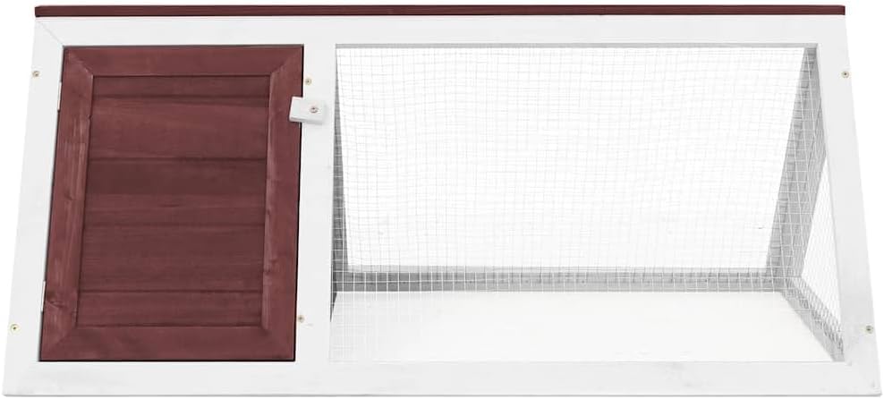 vidaXL Kaninchenstall, Holz, Braun Braun und Weiss, Braun und Weiß