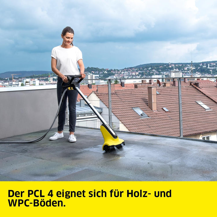 Kärcher Terrassenreiniger PCL 4 (Druck: 10 bar, 2 Bürstenwalzen für Holzoberflächen, 2 Wasserdüsen,