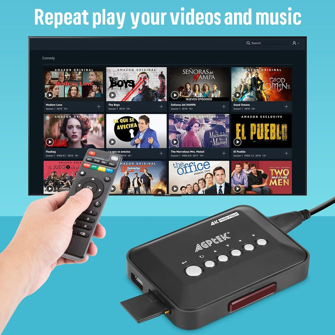AGPTEK 1080P Full HD Digital Multi TV Mediaplayer Medienspieler Medienspieler mit Fernbedienung für
