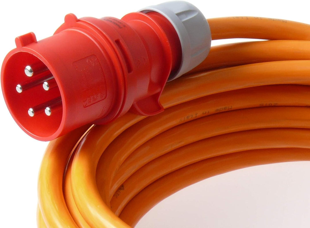 netbote24 CEE Starkstromkabel Verlängerungskabel Pur Leitung H07BQ-F 32A 400V 5g6 5x6 mm² 30m Orange