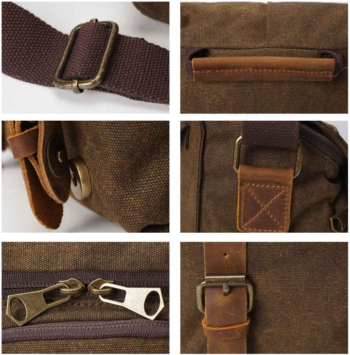 Neuleben Wasserdicht Klein Kameratasche SLR-Tasche Vintage Fototasche aus Canvas Unisex für Spiegelr