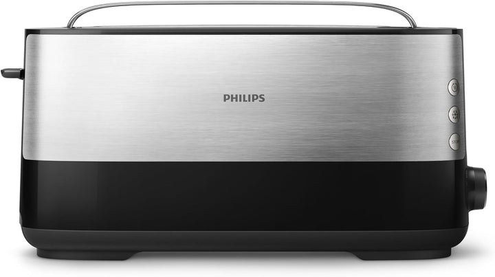 Philips Langschlitztoaster, Edelstahl, Schwarz