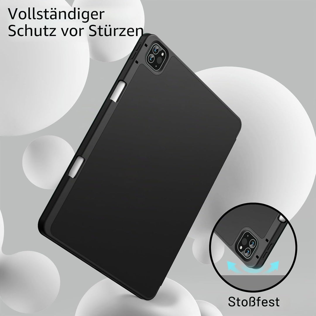 JETech Hülle für iPad Pro 12,9 Zoll (6./5. Generation, Modell 2022/2021) mit Stifthalter, Unterstütz
