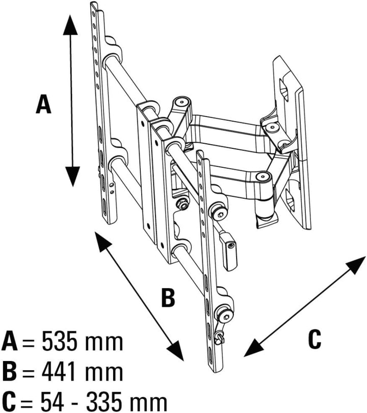 Hama TV Wandhalterung, Fullmotion, vollbeweglich, für 81-127cm Diagonale (32-50 Zoll), max. 45 kg,VE