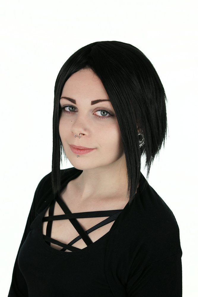 Prettyland Nana Schwarz natürliche fransig pixie kurze Cosplay Perücke kurz-haar Wig Underworld 'Sel