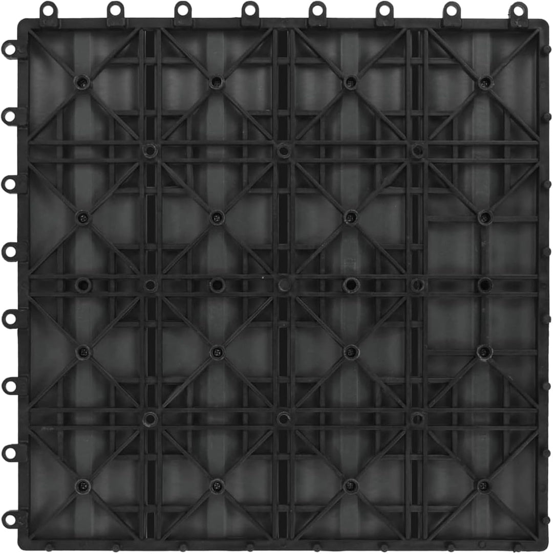 Festnight WPC Terrassendielen Terrassenplatten 30x30 cm 11er Spar Set für 1m² Schwarz in Holzoptik f