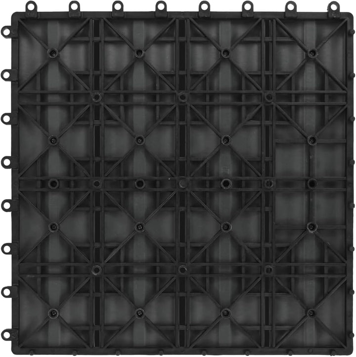 Festnight WPC Terrassendielen Terrassenplatten 30x30 cm 11er Spar Set für 1m² Schwarz in Holzoptik f