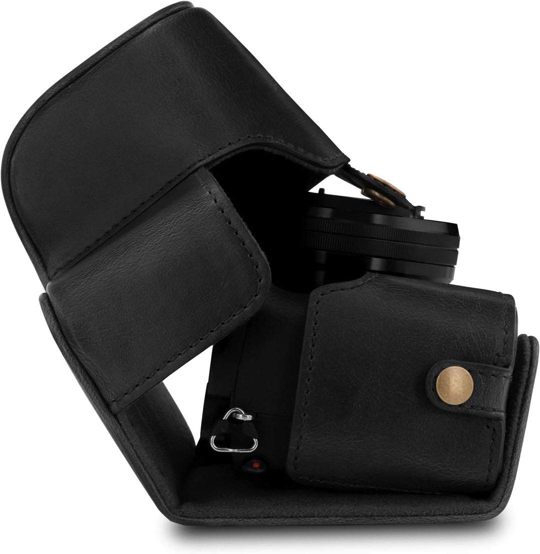 MegaGear MG1651 Ever Ready Kameratasche aus Leder, kompatibel mit Sony Alpha A6100, A6400 (16–50 mm)