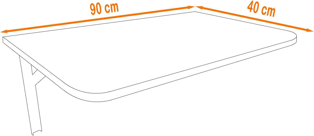 AKKE Wandklapptisch mit Abgerundeten Ecken Klapptisch Esstisch Wandtisch Küchentisch Schreibtisch Ki