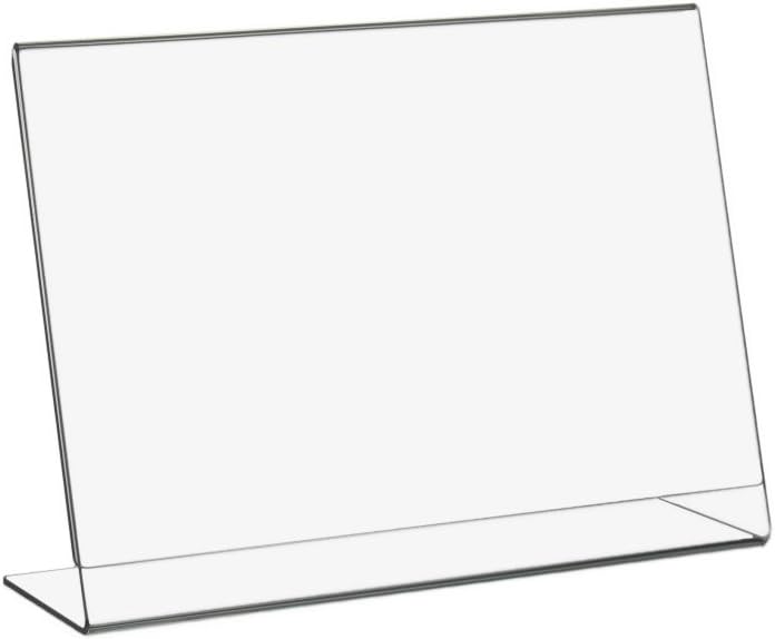 10 Stück DIN A5 (148x210mm) L-Ständer/Werbeaufsteller im Querformat aus Acrylglas -