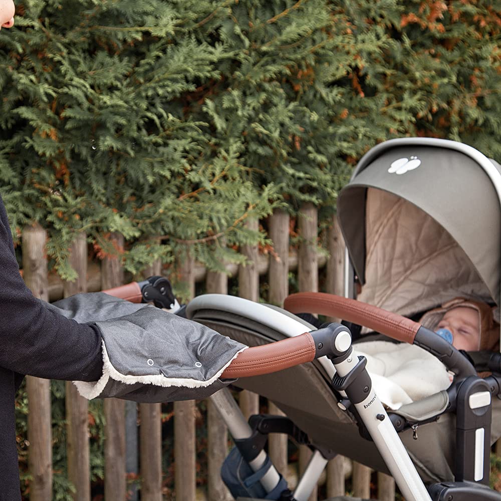 GRÜNSPECHT Kinderwagen-Muff, Handmuff aus 100% Baumwolle (kbA), imprägnierte Aussenseite, wasserdich