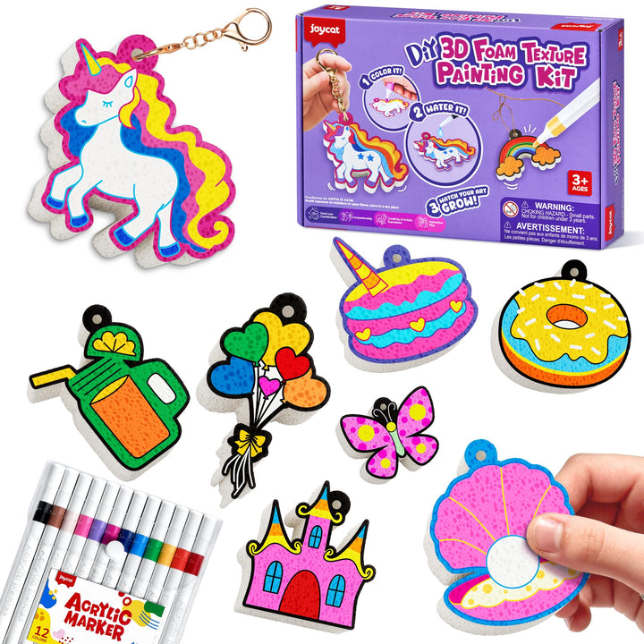 JoyCat 3D Kunst-Set, Prinzessinnen & Einhörner Magic Puffy Paint Kit, Bastelset Kinder 4 5 6 7 8 9 1