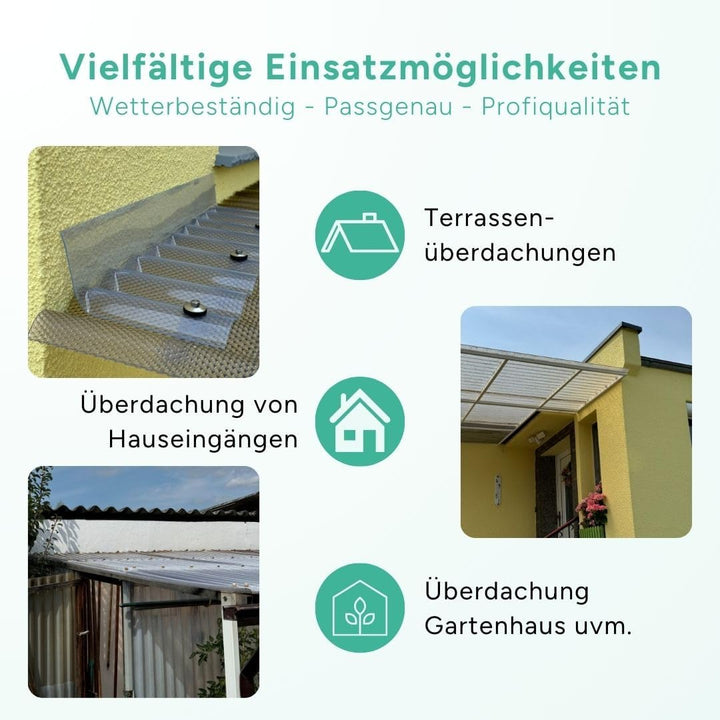 Wandanschluss für Profil Sinus Wellplatte 76/18 - PVC, Breite 1100, Profilseite 245, Glatte Seite 13