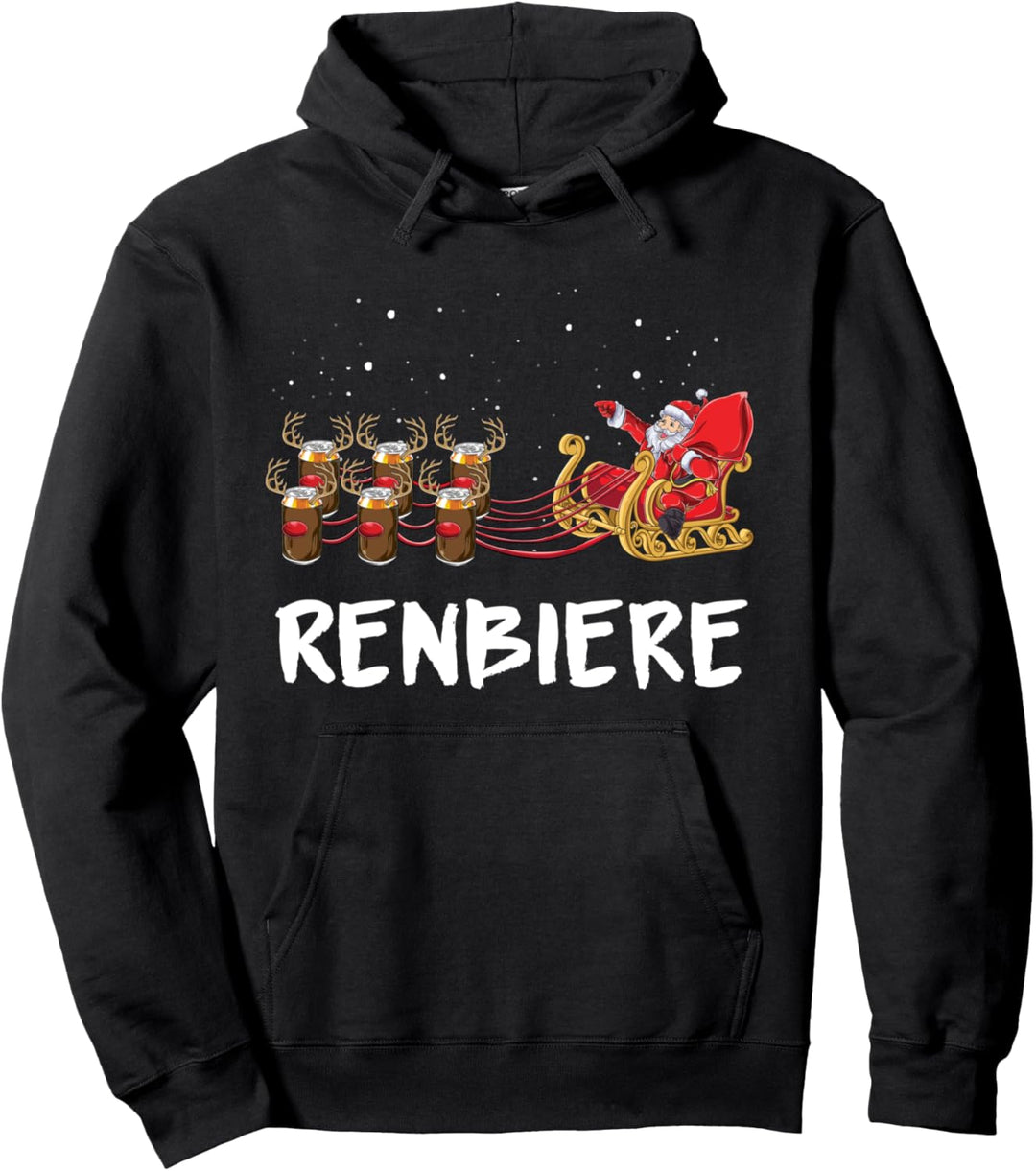 Lustige Bier Weihnachten Renbiere Santa Pullover Hoodie