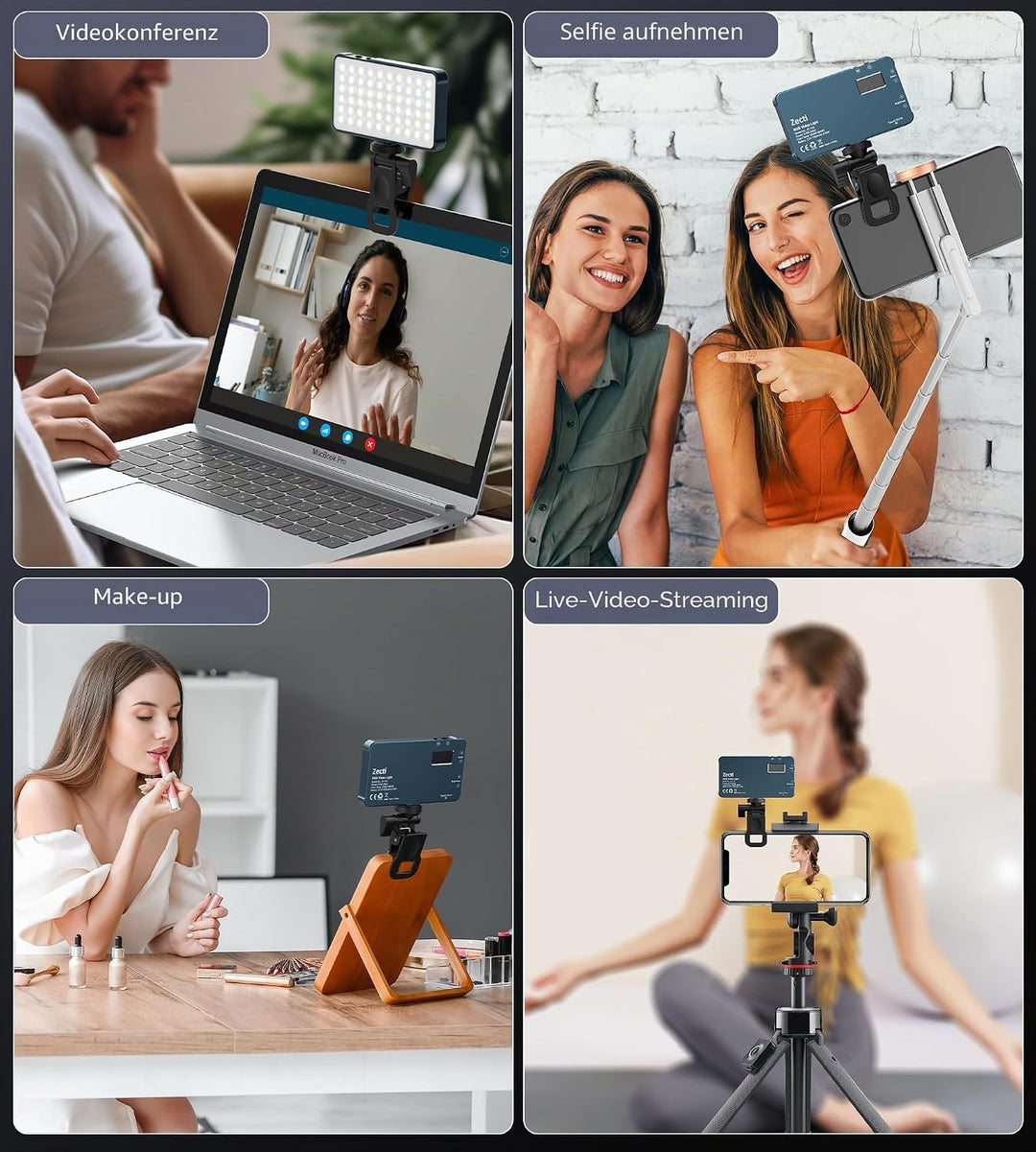 Selfie Licht mit RGB-Vollfarbe, CRI96+ 2500K-8000K Tragbare Kamera Licht LED Videoleuchte mit Hotsho