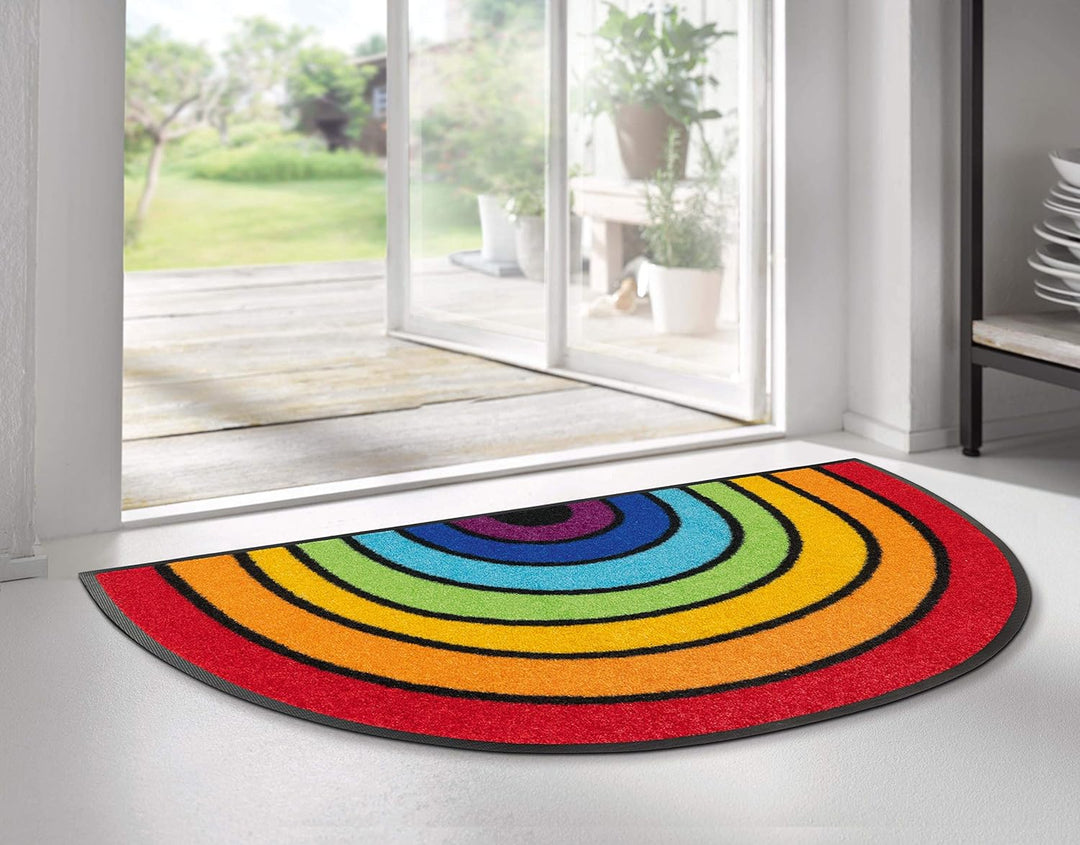 wash+dry Fussmatte, Round Rainbow 50x85 cm, innen und aussen, waschbar
