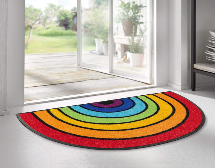 wash+dry Fussmatte, Round Rainbow 50x85 cm, innen und aussen, waschbar