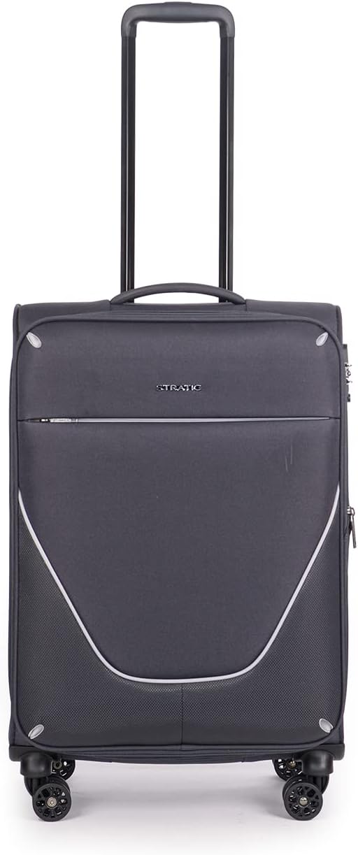 Stratic Strong Koffer Weichschale Reisekoffer Trolley Rollkoffer Handgepäck, TSA Kofferschloss, 4 Ro