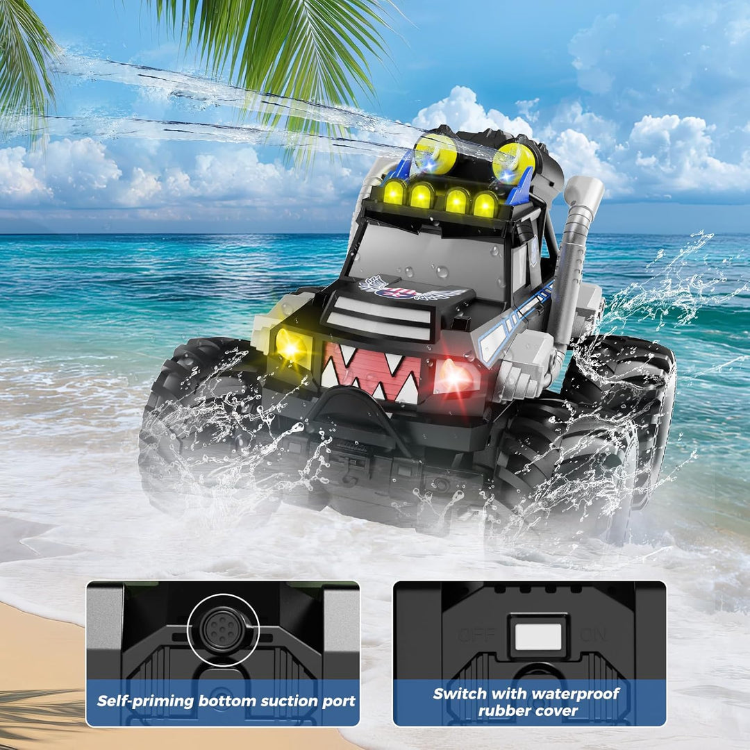 Dysaim Amphibienfahrzeug Ferngesteuertes Auto Offroad, Monstertruck Ferngesteuert, Kinder Spielzeug