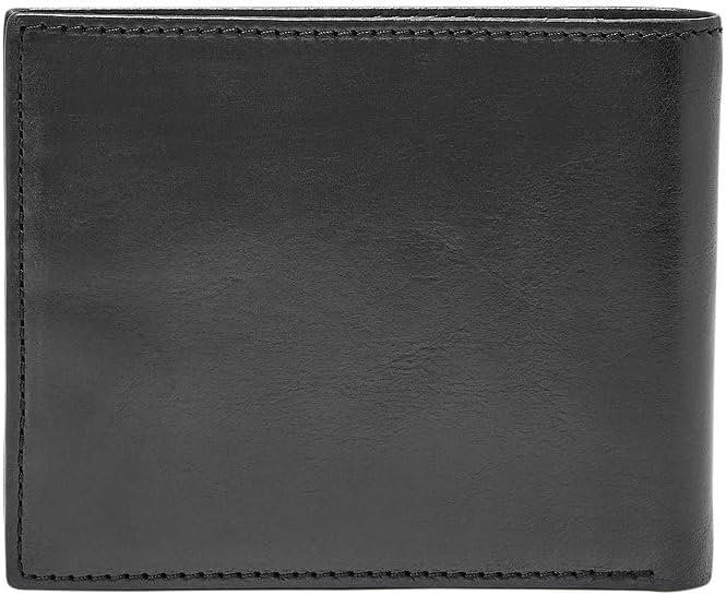 Fossil Herren Quinn Leder Bifold Geldbörse 11,5 cm L x 2 cm B x 9 cm H Schwarz (Black), Schwarz (Bla