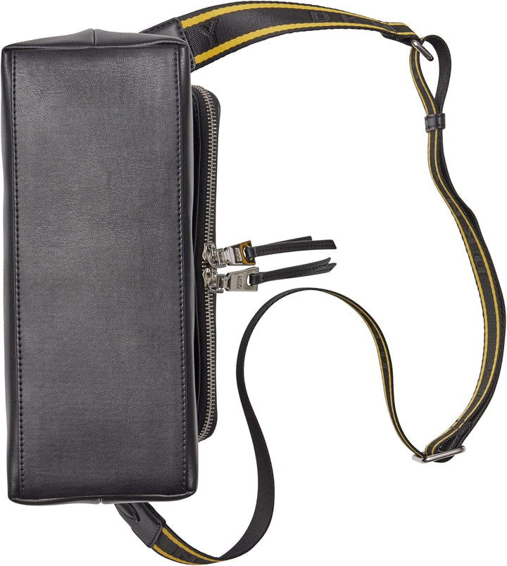 DKNY Damen Pandora Crossbody Umhängetasche Schwarz/Silber, Schwarz/Silber