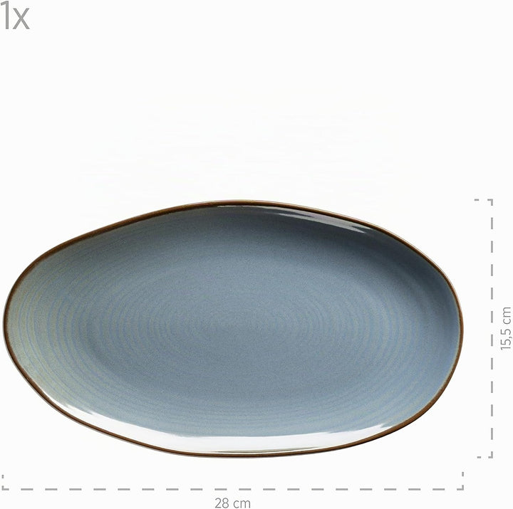 MÄSER Serie Nottingham, Set aus 3 Servierplatten, Servierteller in 3 Grössen im unregelmässig geform