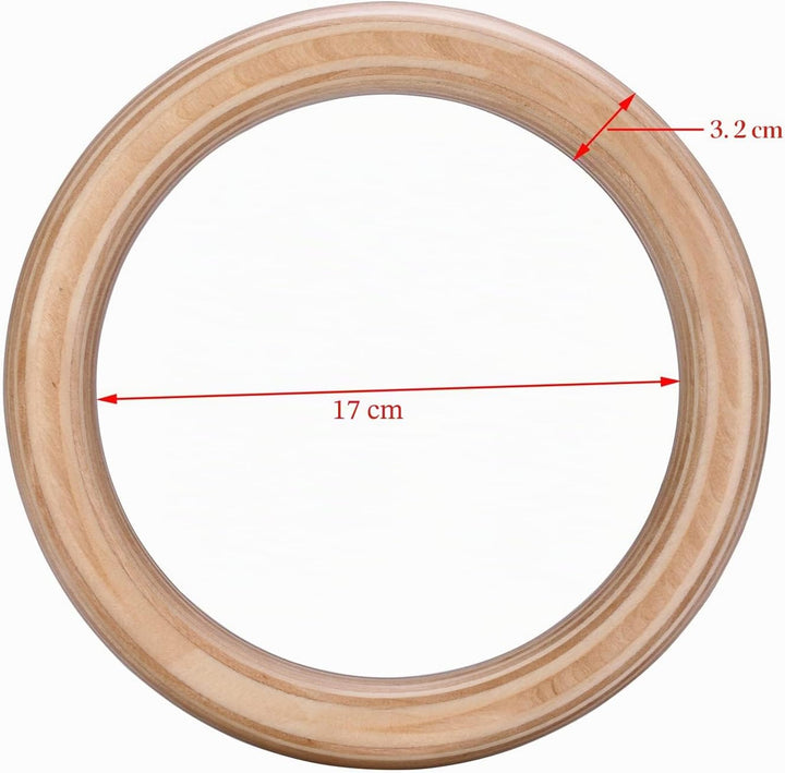 Yimidear Gymnastische Ringe, Holz Olympische Ringe mit Gürtelschnallen Gymnastik-Ringe für Krafttrai