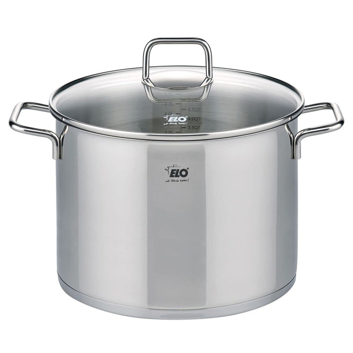 ELO 7244626 Kochtopf aus Edelstahl, 26 cm Durchmesser, Kochtopf und Glasdeckel, geeignet für alle He