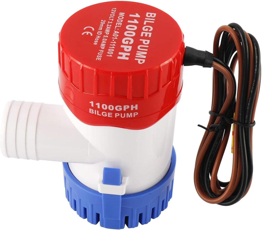 DCHOUSE 1100GPH Bilgenpumpe, elektrisch, 12 V DC, Bootspumpe, Tauchpumpe, Meerwasserpumpe, Solarpump
