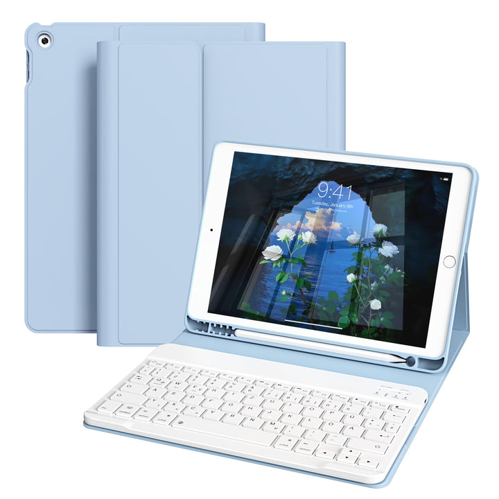 Tastatur Hülle für iPad 10,2 Zoll 9. 8. 7. Generation 2021 2020 2019, Abnehmbarer Bluetooth QWERTZ K