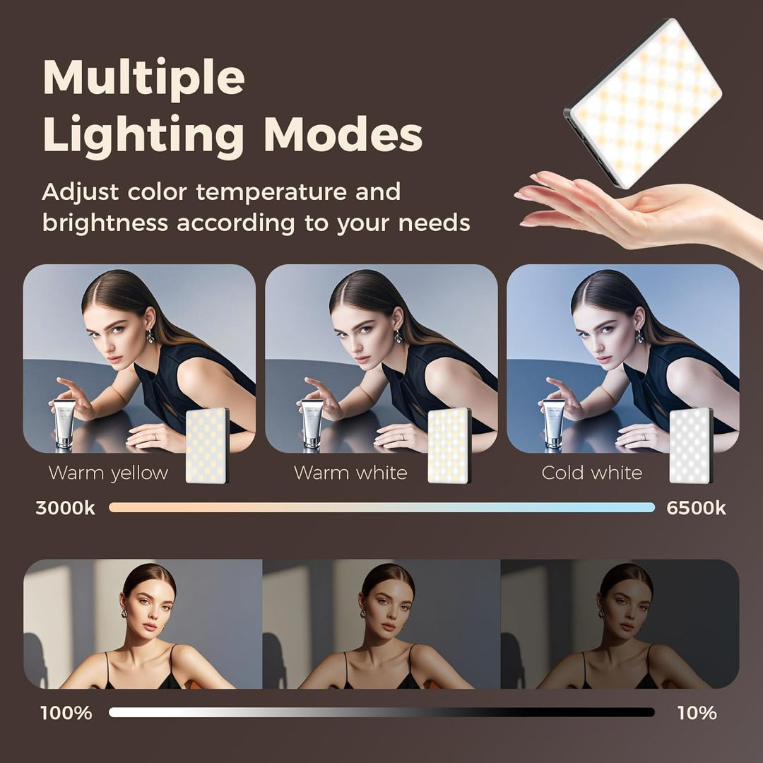 Selfie Licht mit Clip, 60 LED Handy Licht mit 3 Lichtmodi und 3000K-9900K 3 Lichtmodi HandyLicht 300