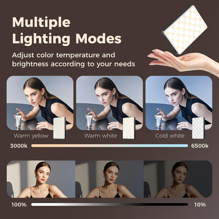 Selfie Licht mit Clip, 60 LED Handy Licht mit 3 Lichtmodi und 3000K-9900K 3 Lichtmodi HandyLicht 300
