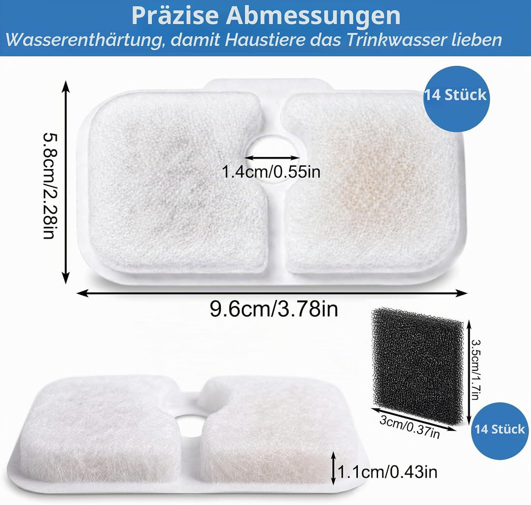 52 Stück Katzenbrunnen Filter für Petlibro Dockstream Trinkbrunnen PLWF005 / PLWF105 / PLWF115, 26 F