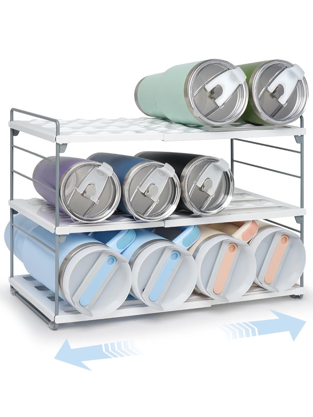 JUPELI 3-Schicht Flaschenregal Verstellbar Flaschenhalter Küche Kühlschrank | Für 1.2L Thermoskannen