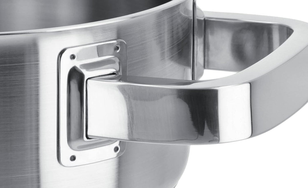 Meisterkoch Topf- & Pfannenset 6-teilig Induktion Edelstahl unbeschichtet | 5 Töpfe mit Glasdeckel u
