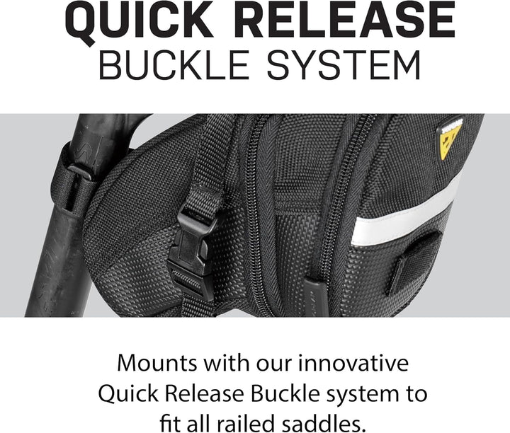 Topeak Satteltasche Mit Befestigungsriemen Aero Wedge Pack 20 x 11 x 12 cm, 1.31 Liter Schwarz, 20 x