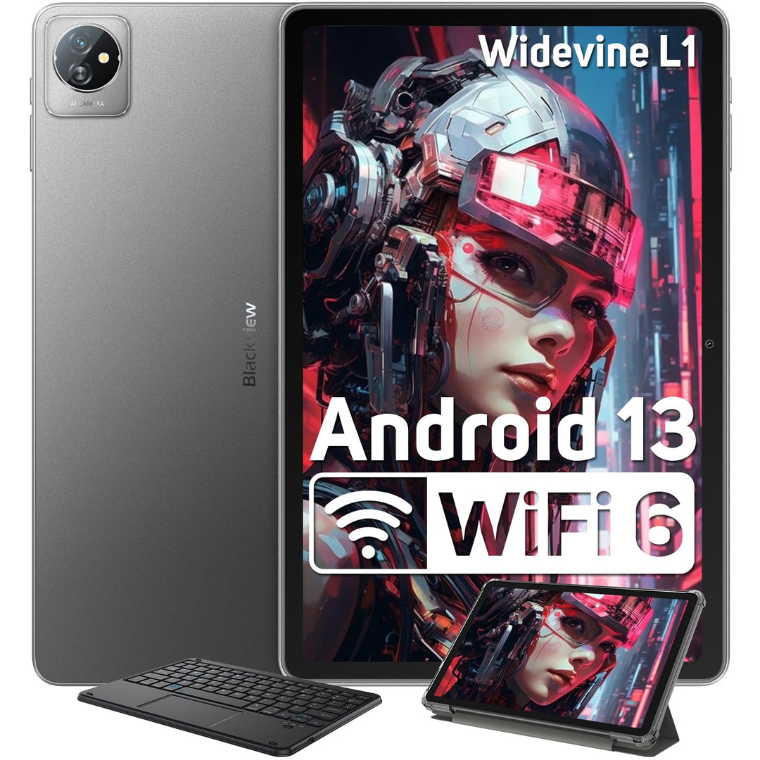 Blackview Tablet 10 Zoll Android 13 Tablets, 8(4+4) GB RAM 64GB Speicher 1TB TF WiFi 6 PC Tablet HD+