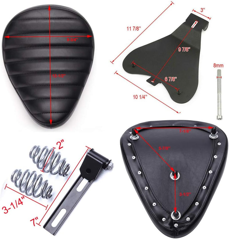 Custom Motorradsitz Solo Sitz, Motorrad Leder Solo Sitz W/Halterung Federhalter Kit Grundplatte für