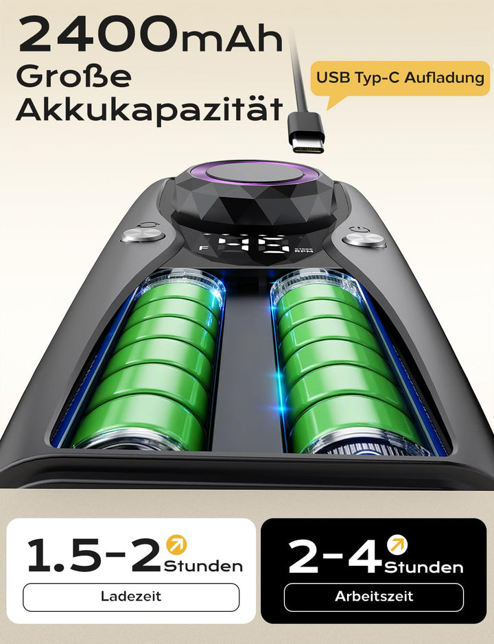 Nagelfräser Professionell set 45000 RPM Tragbare Elektrische Nagelfräser 10H+Batterielebensdauer Wie