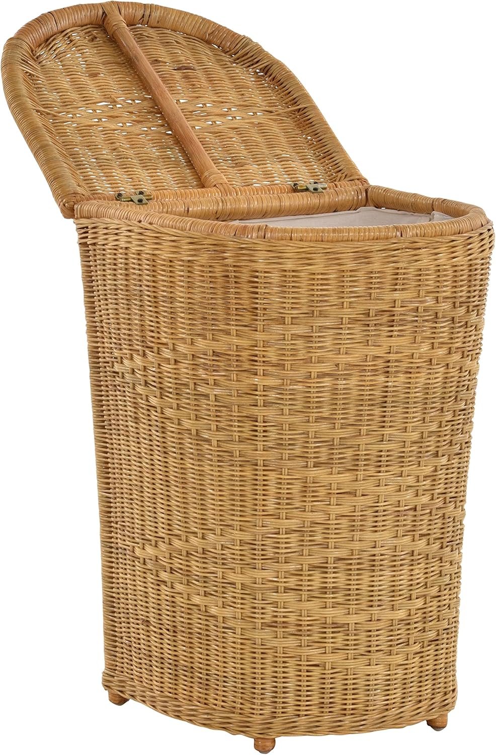 Edle Rattan Wäschetonne Wäschekorb mit Deckel Korb Aufbewahrung für Wäsche mit Inlett Wäschesammler