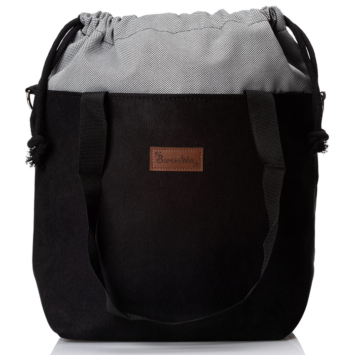 BAMBINIWELT Wickeltasche Schultertasche Shopper Babytasche Windeltasche aus LEDER für Kinderwagen Bu