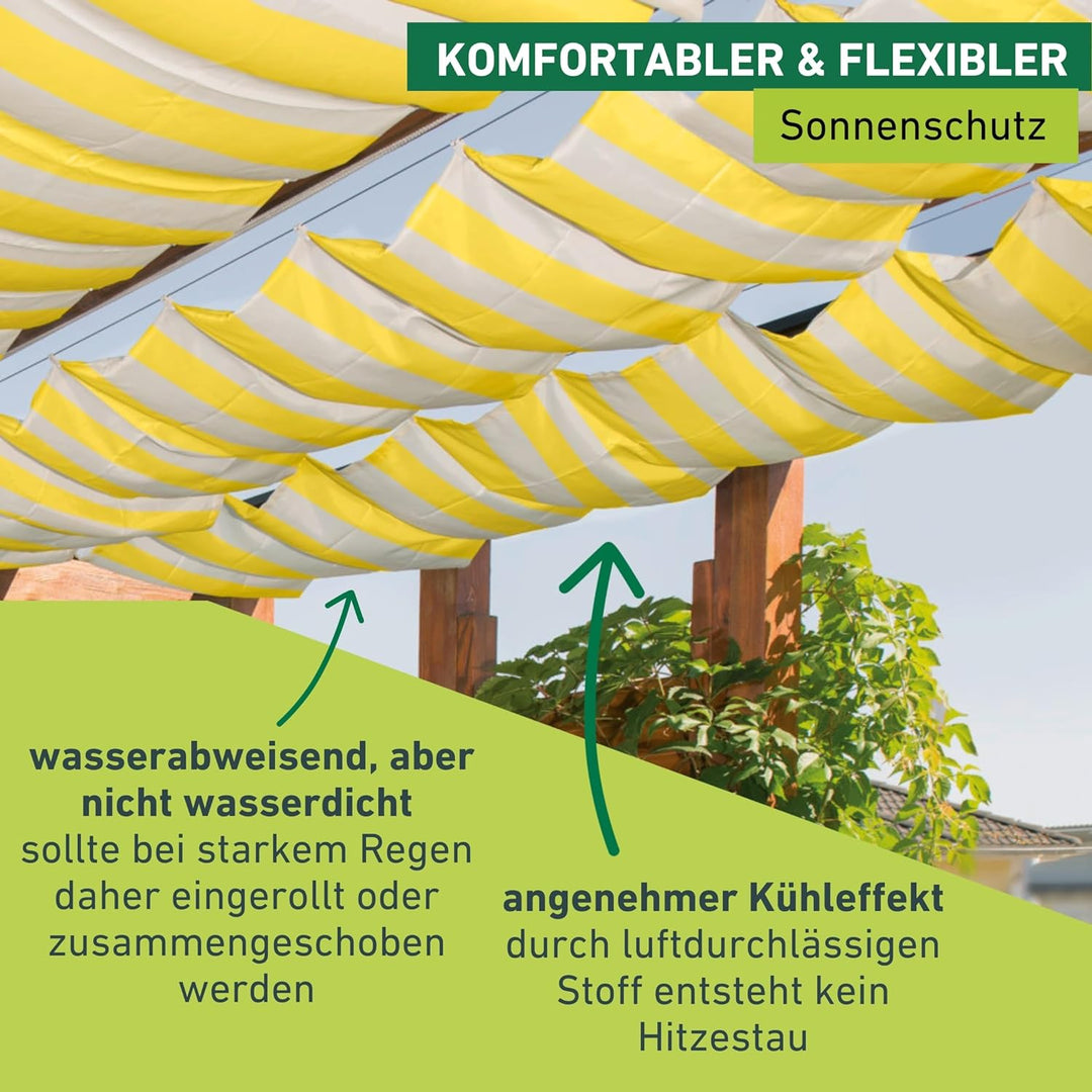 Windhager Sonnensegel für Seilspanntechnik, Wintergarten und Terrassen Beschattung, Seilspannmarkise