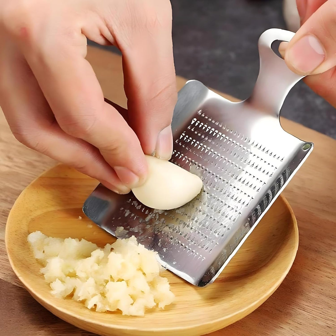 Edelstahl Ingwerreibe, Knoblauchreibe, Ingwer Knoblauch Wasabi-Reibe, Silber Crusher Knoblauchpresse