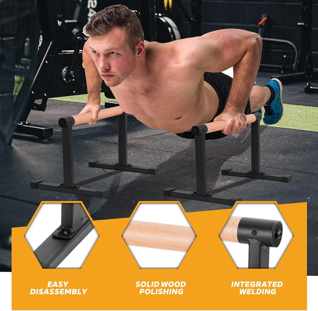 Parallettes, Calisthenics Griffe für Handstand, Push-Ups, Liegestützgriffe Holz für Fitness zuhause