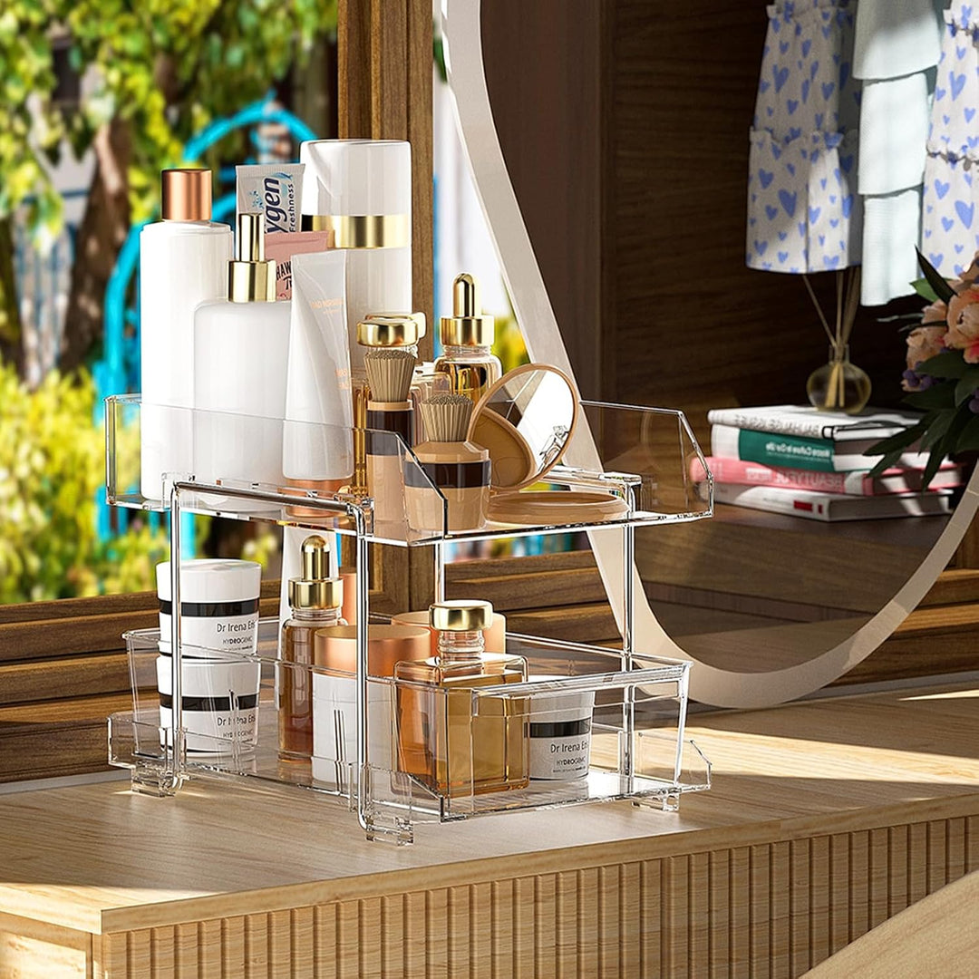 Polegas 2 Stück Küche Organizer Küchenschrank Kühlschrank Unterschrank Organizer, Multifunktionale A