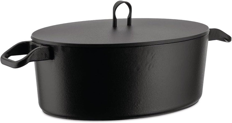 Alessi 90108 LA Cintura di Orione“ Ovale Cocotte aus emailiertem Gusseisen, Silber, 24 cm, 10 x 16 x