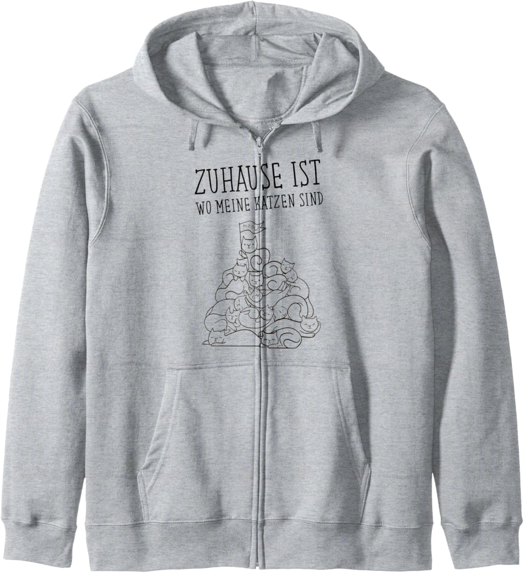 Zuhause Ist Wo Meine Katzen Sind - Cat Katze Spruch Kapuzenjacke