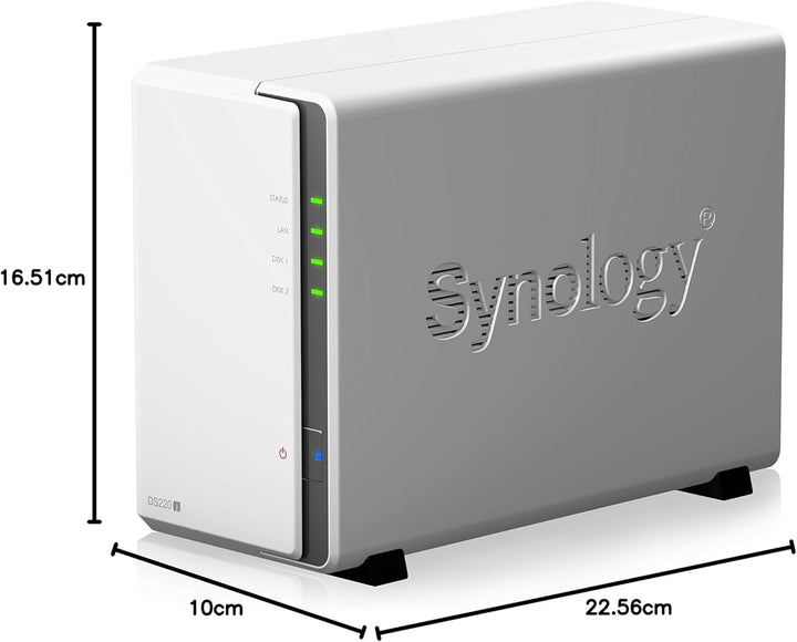 Synology NAS Drive DS220J 4TB - 2 Bay Desktop NAS Enclosure, Installed with 2 x 2TB Seagate IronWolf