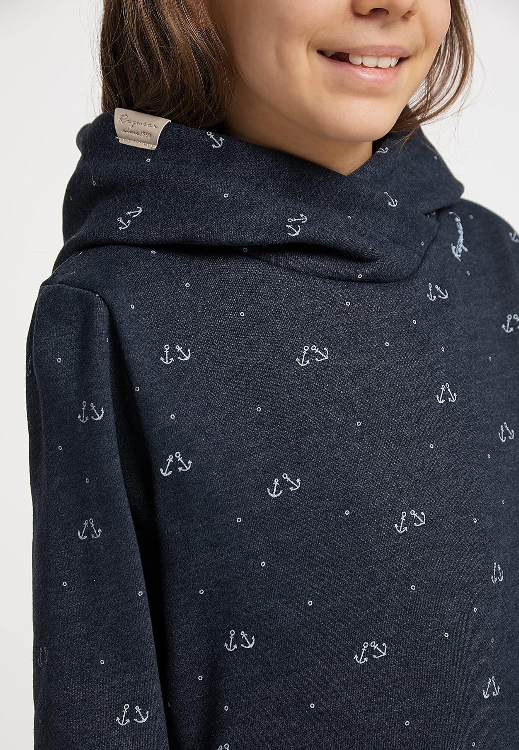 Ragwear Gitka Marina Mädchen Sweatshirt Kapuzenpullover Sweater Kinder Pullover Anker Motiv 128 Navy